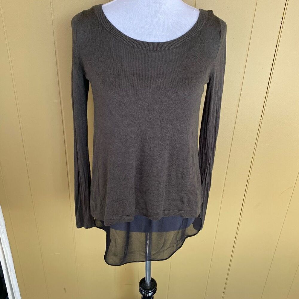 Express women M scoopneck Longsleeve lightweight sweater w/sheer back lining